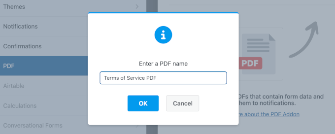 Naming the new PDF Naming the new PDF