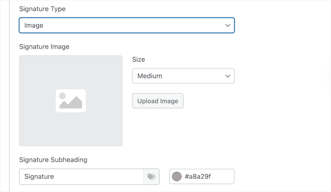 Configuring the signature section for the PDF Configuring the signature section for the PDF