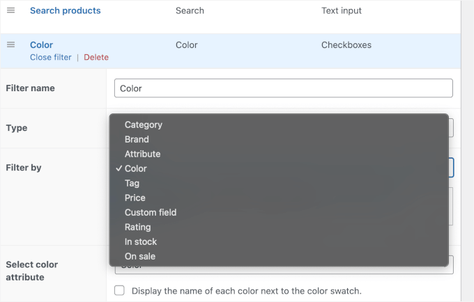 Barn2s Filter nach Optionen