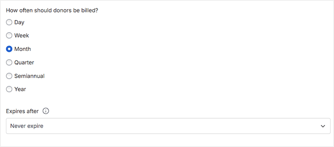 Choisissez un intervalle de facturation pour les dons récurrents dans Charitable Choisissez un intervalle de facturation pour les dons récurrents dans Charitable