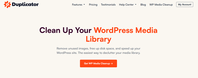 duplikator wp media cleanup