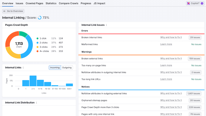 Improving your site's internal linking strategy with Semrush One Improving your site's internal linking strategy with Semrush One