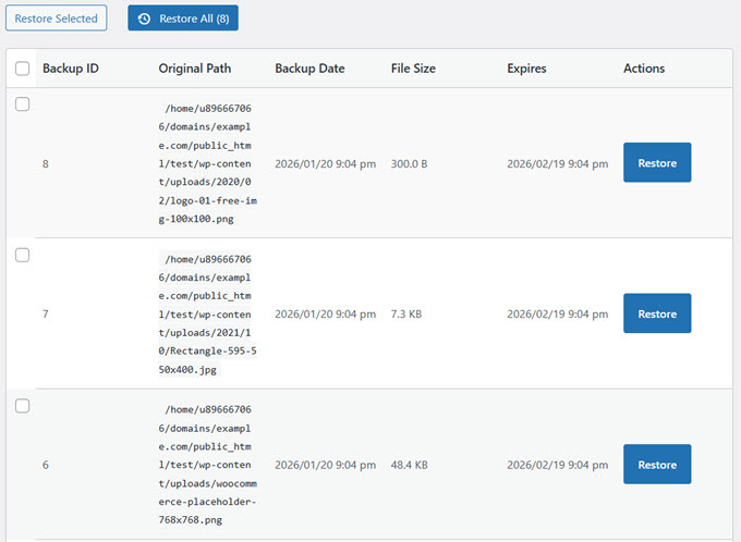 przywróć usunięte wersje