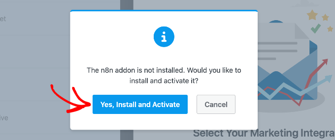 Adăugarea addon-ului n8n în WPForms