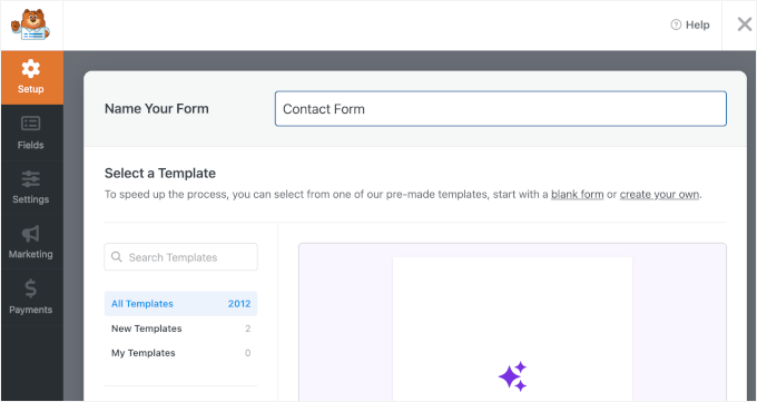 Nommer le nouveau formulaire