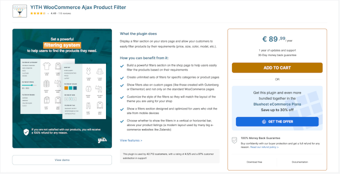 Preisseite von YITH WooCommerce Ajax Product Filter