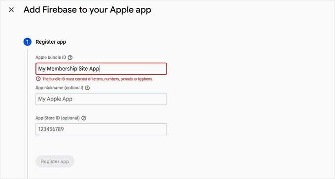 Add iOS and Android apps in Firebase Console