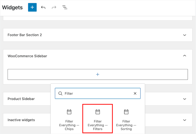 Adding the Filter Everything - Filter widget Adding the Filter Everything - Filter widget