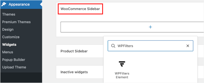 Adding WPFilters Element to WooCommerce Sidebar Adding WPFilters Element to WooCommerce Sidebar