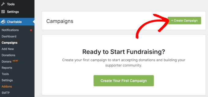 Creating a campaign using Charitable