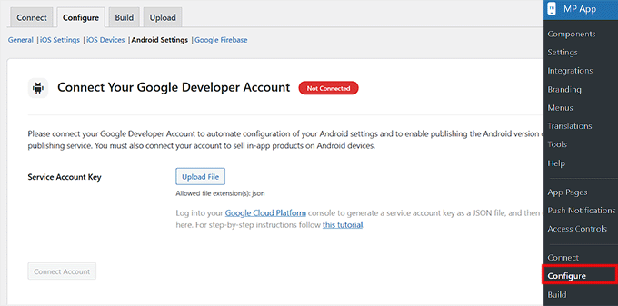 Connect Google Developer account with MemberPress AppKit