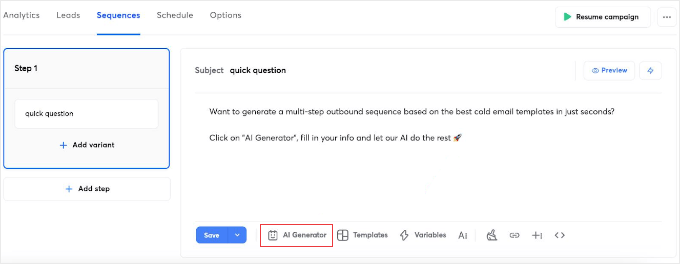Instantly.ai AI-generator