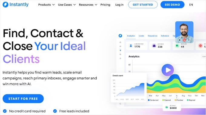 Instantly.ai Webbplats