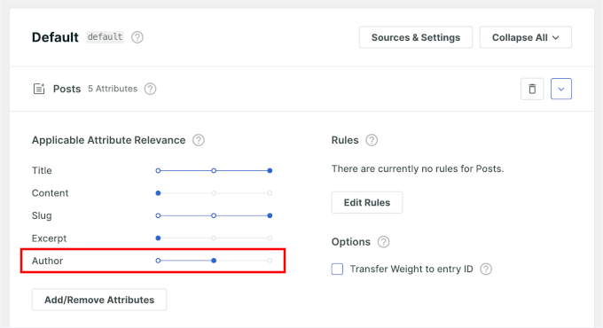 Setting the Author slider somewhere in the middle range Setting the Author slider somewhere in the middle range