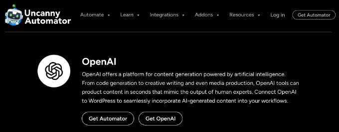 Uncanny Automator OpenAI-integration