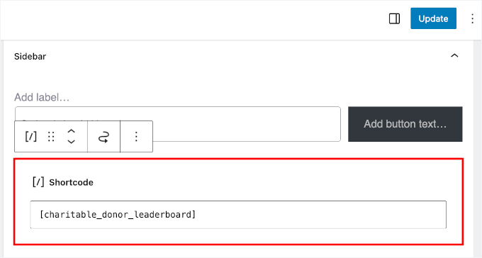 Adding Charitable's donor leaderboard shortcode
