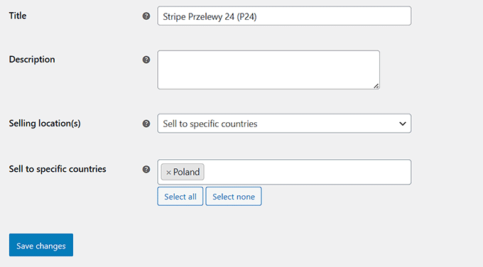 Agregar un título y una descripción para Przelewy24 en WooCommerce