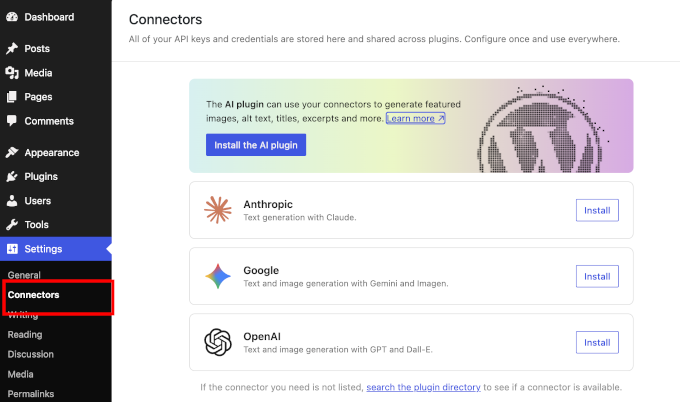 WordPress 7.0'da Yapay Zeka Bağlayıcıları