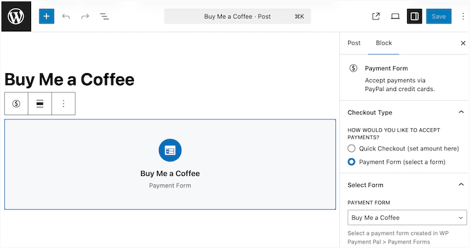 Embedding PayPal payment forms in WordPress 
