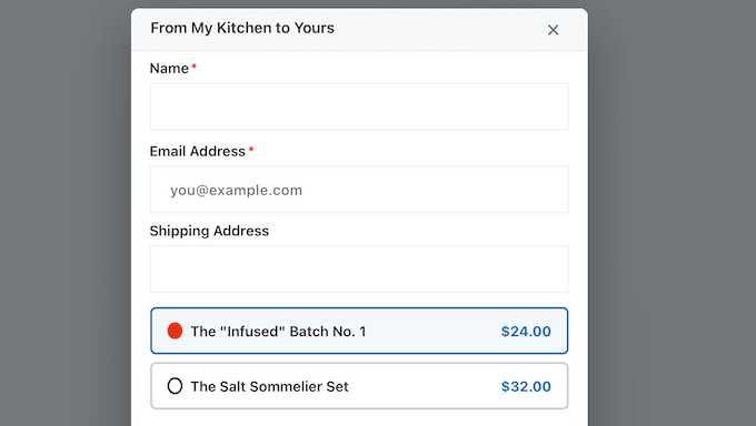 An example of a PayPal payment popup 