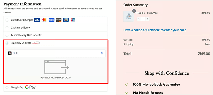 Przelewy24 como opción de pago en WooCommerce