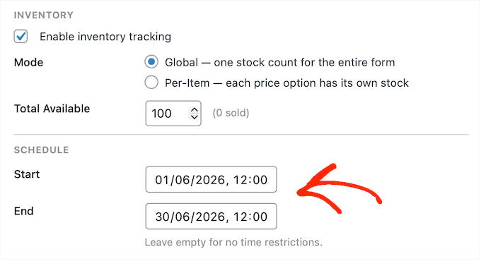 Activating and deactivating your PayPal payment forms automatically 