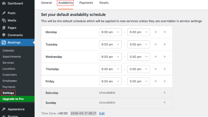 Impostare la disponibilità in Sugar Calendar Bookings Impostare la disponibilità in Sugar Calendar Bookings