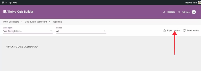 Thrive Suite - Exportera Quiz-data