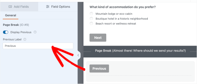 Aktivera Föregående-knappen Aktivera Föregående-knappen