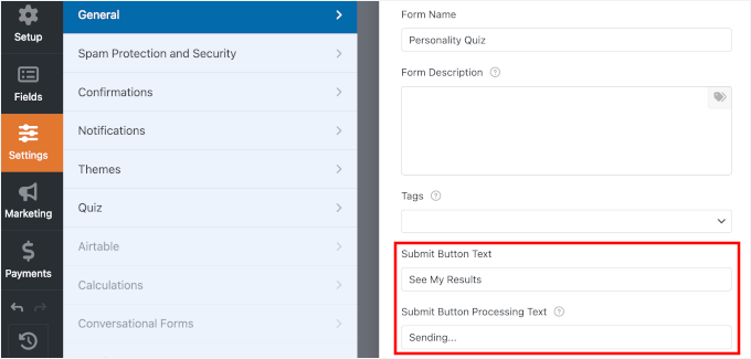 Anpassa texten för Skicka-knappen Anpassa texten för Skicka-knappen