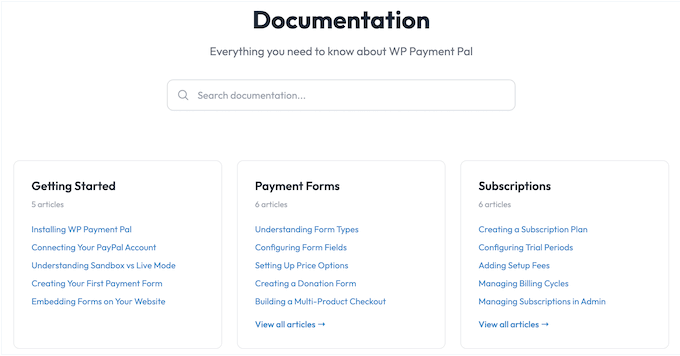 WP Payment Pal's user-friendly online documentation 