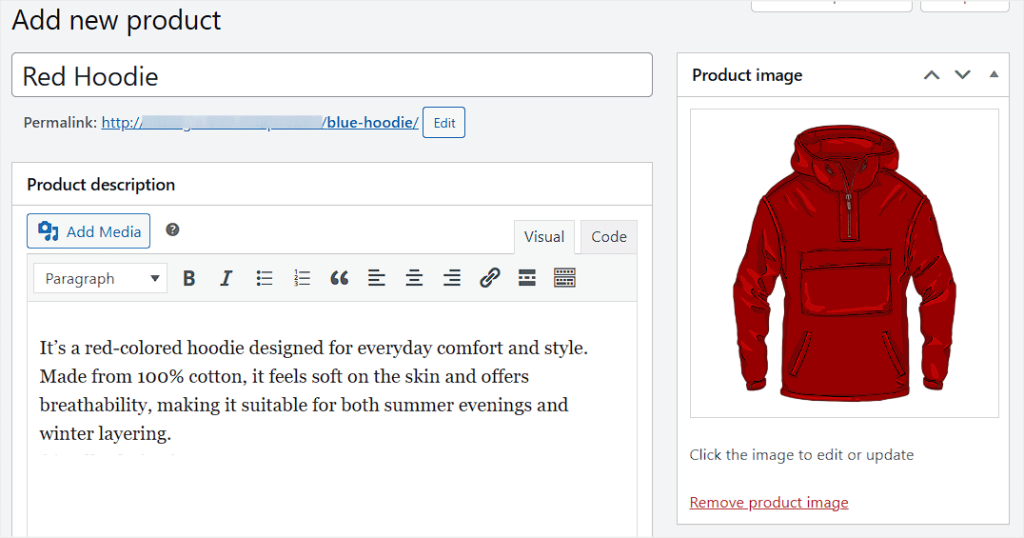 Add a product image in WooCommerce