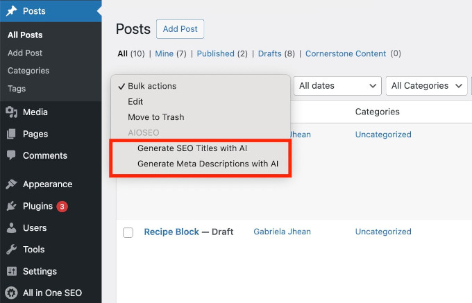 Toplu Yapay Zeka SEO başlığı ve açıklaması oluşturucu