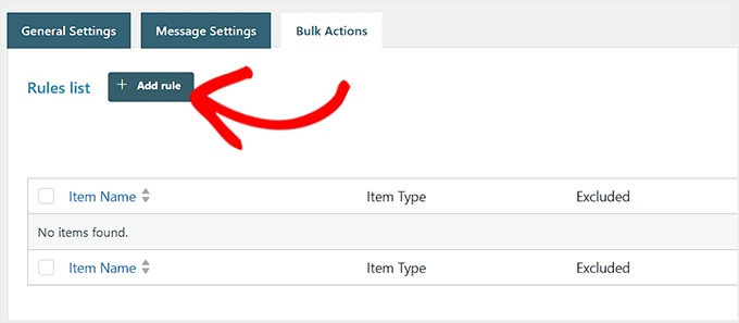 Faceți clic pe butonul Adăugare regulă în YITH
