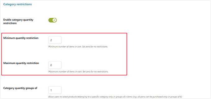 Configurați restricții de categorii în YITH