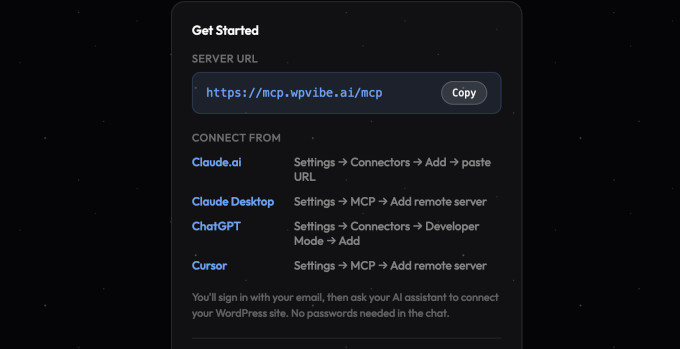 MCP sunucusunu yükleyin