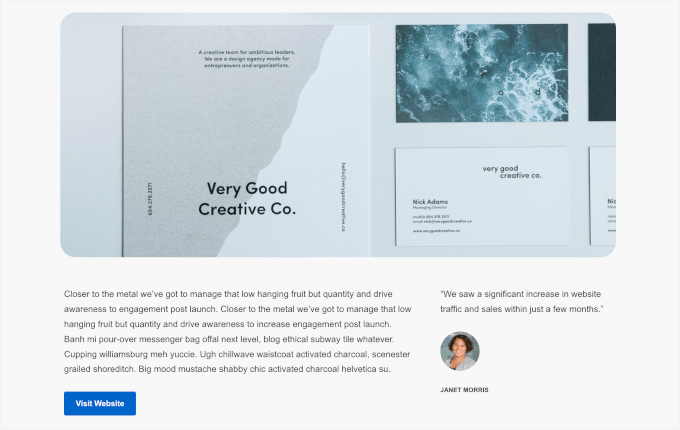 Neve's single portfolio template