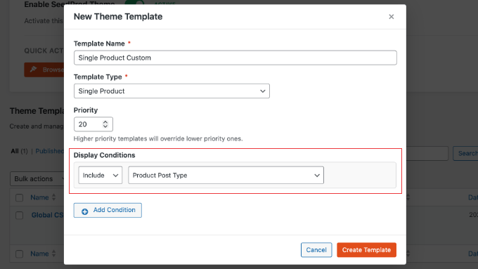 Ajouter un tableau des tailles à tous les produits à l'aide de SeedProd