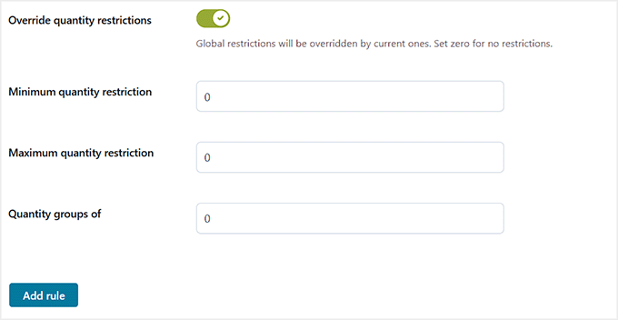 Stabiliți noi restricții de cantitate pentru un produs în YITH