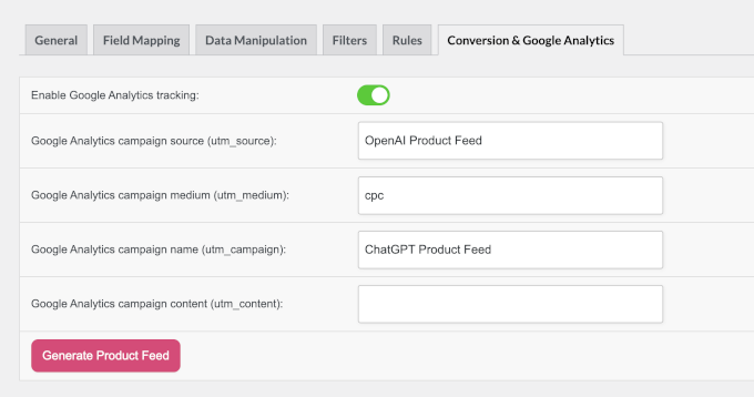 Setup Google Analytics tracking