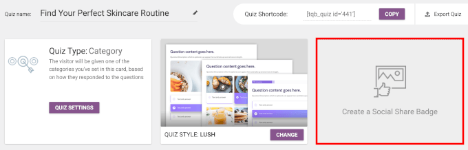 Create a social share badge