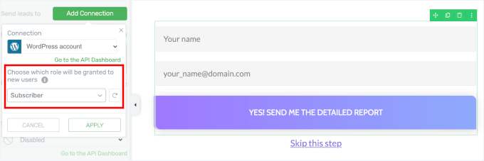 Assigning the Subscriber role