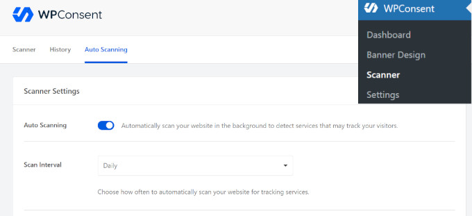 WPConsent otomatik tarama
