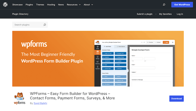 The free WPForms Contact Form 7 alternative 