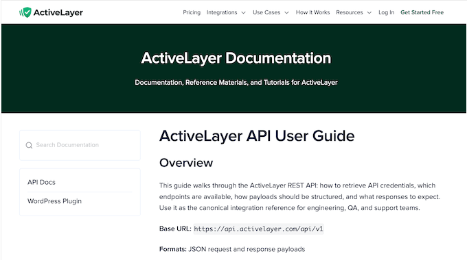 ActiveLayer's online documentation 