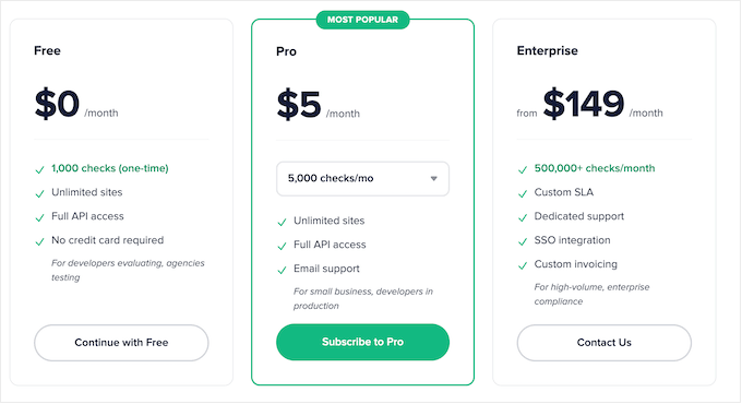 ActiveLayer's plans and pricing 