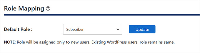 Choosing a default role for new users signing in using miniOrange SAML SSO Choosing a default role for new users signing in using miniOrange SAML SSO