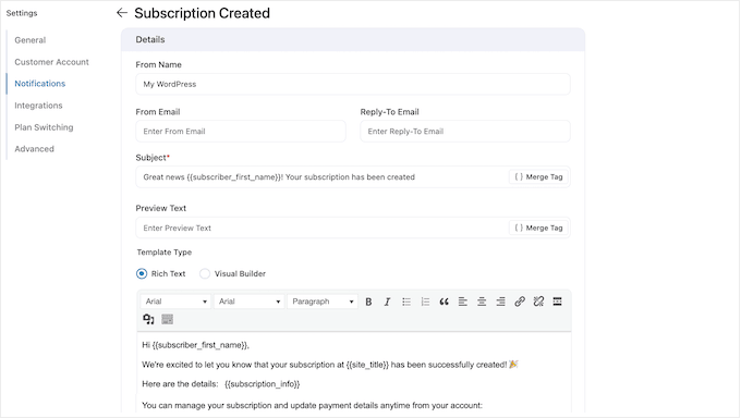 Creating custom emails for your customers using Sublium 