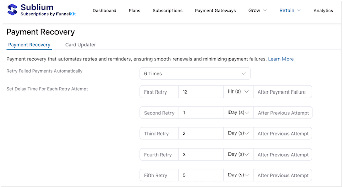 How to recover more payments using Sublium 