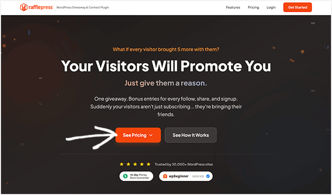 Noul site web RafflePress